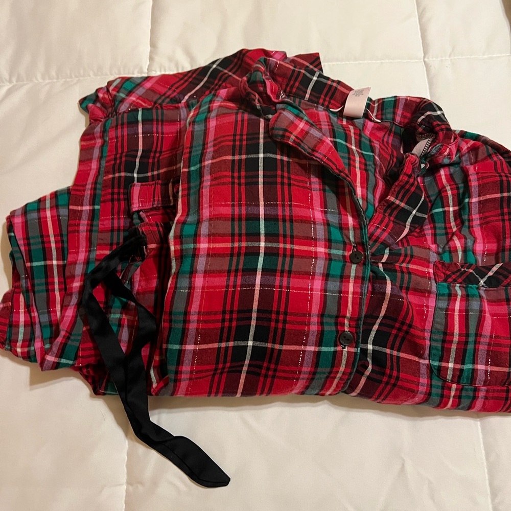 Victoria's Secret Red Plaid Pajama Set Size XL
